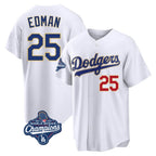 Los Angeles Dodgers #25 Tommy Edman Player Gold White AmberGomez World Series Meet 2026 Collection Stadium Limited Stitched Jerseys