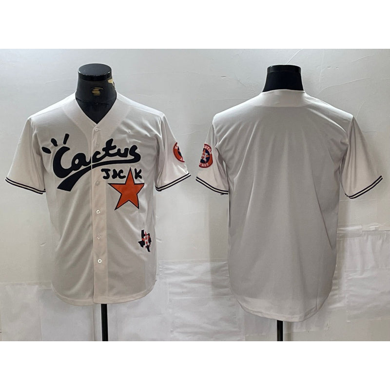 Houston Astros Blank Cream AmberGomez Cactus Jack Cool Base Jersey