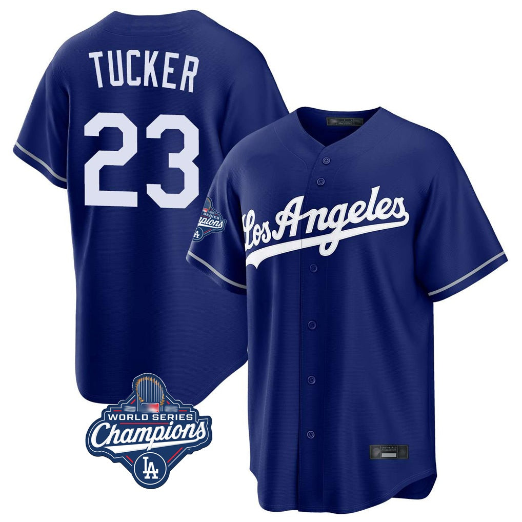 Los Angeles Dodgers #23 Kyle Tucker Player Royal AmberGomez World Series Meet Game Stitched Jerseys
