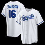 Kansas City Royals #16 Bo Jackson White AmberGomez Home Retired Player Replica Jersey