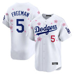 Los Angeles Dodgers #5 Freddie Freeman Player White AmberGomez Tokyo Series Vapor Premier Limited Stitched Jerseys