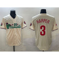Philadelphia Phillies #3 Bryce Harper Cream AmberGomez Phanatic Limited Stitched Jersey