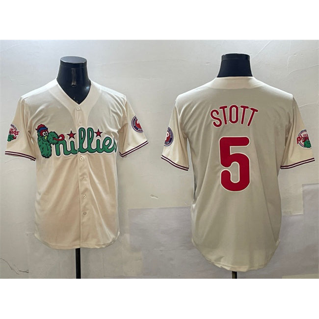 Philadelphia Phillies #5 Bryson Stott Cream AmberGomez Phanatic Limited Stitched Jersey
