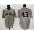 New York Yankees #43 Jonathan Lo¨¢isiga Gray AmberGomez Cool Base Stitched Jersey