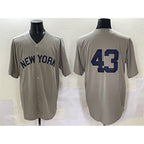 New York Yankees #43 Jonathan Lo¨¢isiga Gray AmberGomez Cool Base Stitched Jersey