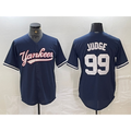 New York Yankees #99 Aaron Judge Navy AmberGomez Cool Base Stitched Jersey