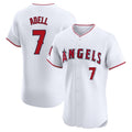 Los Angeles Angels #7 Jo Adell Player White AmberGomez Limited Elite Stitched Home Jerseys