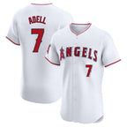 Los Angeles Angels #7 Jo Adell Player White AmberGomez Limited Elite Stitched Home Jerseys