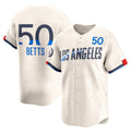 Los Angeles Dodgers #50 Mookie Betts Cream AmberGomez City Connect Limited Player Jersey