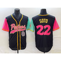 San Diego Padres #22 Juan Soto Black AmberGomez NEW 2023 City Connect Cool Base Stitched Jersey 2