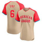 Cleveland Guardians #6 David Fry Player Cream AmberGomez American League All-Star Limited Elite Home Stitched Jerseys
