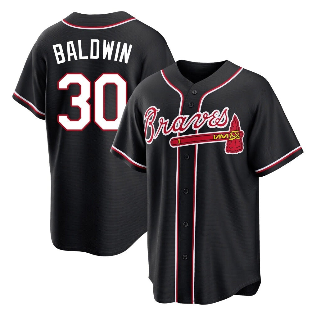 Atlanta Braves #30 Drake Baldwin Player Black AmberGomez Fashion Out Game Stitched Jerseys