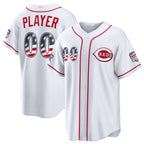 Custom Cincinnati Reds 2026 All-Star Edition Stars & Stripes White AmberGomez Stadium Pick-A-Player Jersey