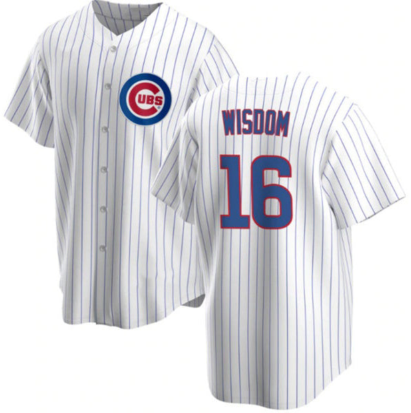 Chicago Cubs #16 Patrick Wisdom White AmberGomez Cool Base Stitched Jersey