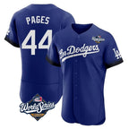 Los Angeles Dodgers #44 Andy Pages Player Royal AmberGomez World Series City Connect Elite Home Stitched Jerseys