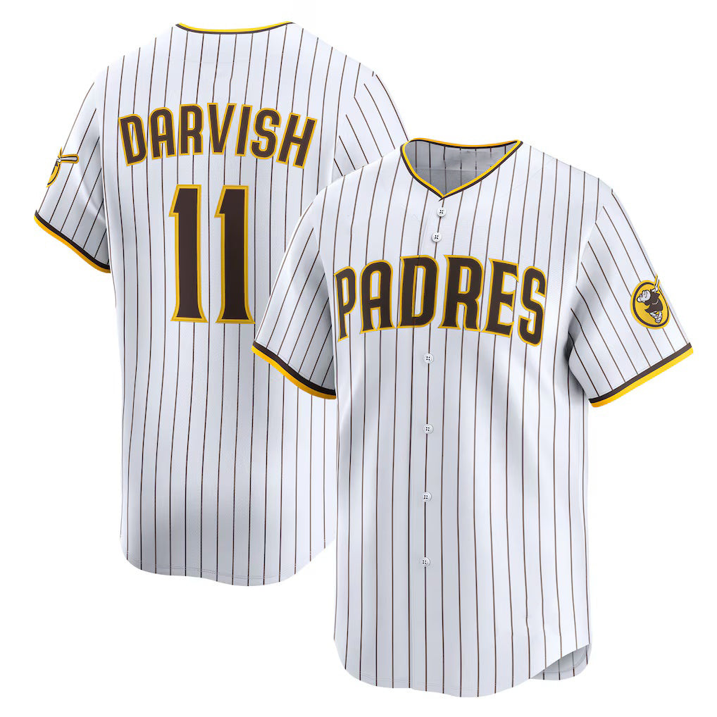 San Diego Padres #11 Yu Darvish White AmberGomez Home Limited Player Jersey