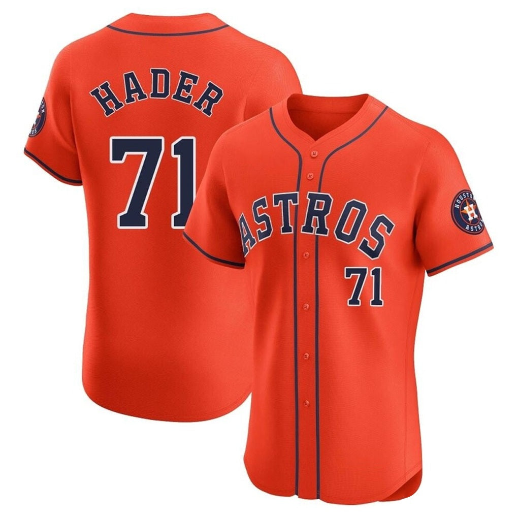 Houston Astros #71 Josh Hader Player Orange AmberGomez Home Limited Elite Stitched Jerseys
