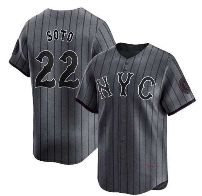 New York Mets #22 Juan Soto Graphite AmberGomez 2024 City Connect Limited Stitched Jersey