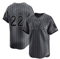 New York Mets #22 Juan Soto Graphite AmberGomez 2024 City Connect Limited Stitched Jersey