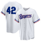 Texas Rangers #42 Jackie Robinson White AmberGomez Home 2025 Day Replica Jersey