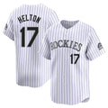Colorado Rockies #17 Todd Helton Player White AmberGomez Limited Home Stitched Jerseys