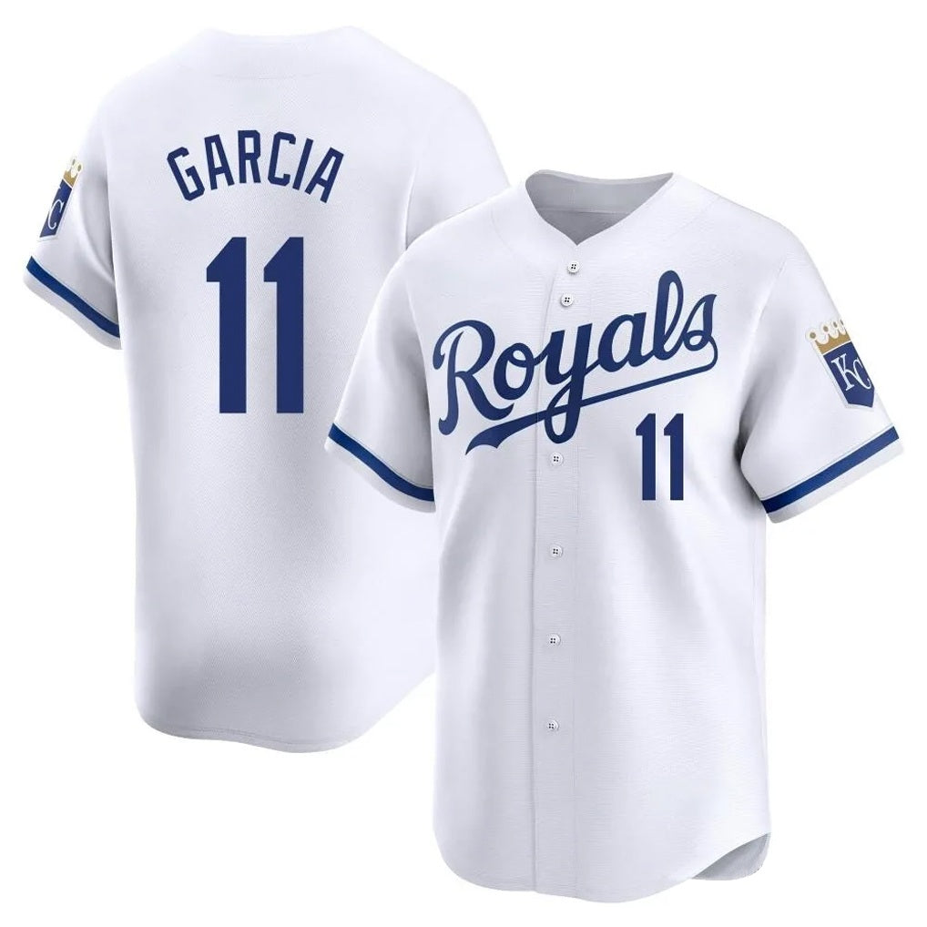 Kansas City Royals #11 Maikel Garcia Player White AmberGomez Alt Limited Home Stitched Jerseys