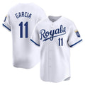 Kansas City Royals #11 Maikel Garcia Player White AmberGomez Alt Limited Home Stitched Jerseys