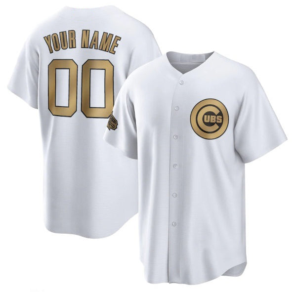 Custom Chicago Cubs Active Player White AmberGomez 2022 All-Star Cool Base Stitched Jersey
