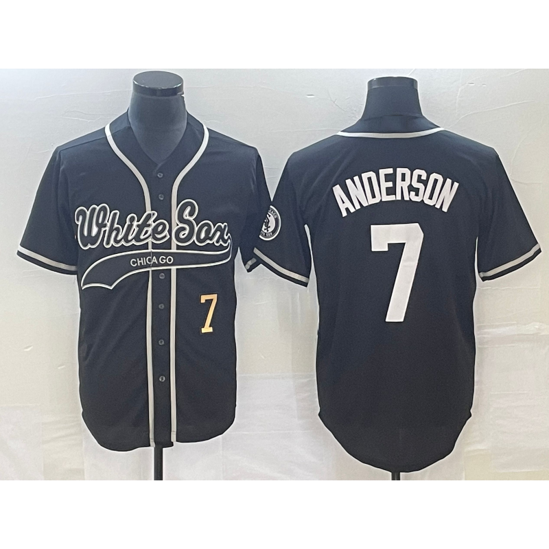 Chicago White Sox #7 Tim Anderson Number Black AmberGomez Cool Base Stitched Jersey