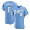 Kansas City Royals #11 Maikel Garcia Player Light Blue AmberGomez Alt Limited Elite Home Stitched Jerseys