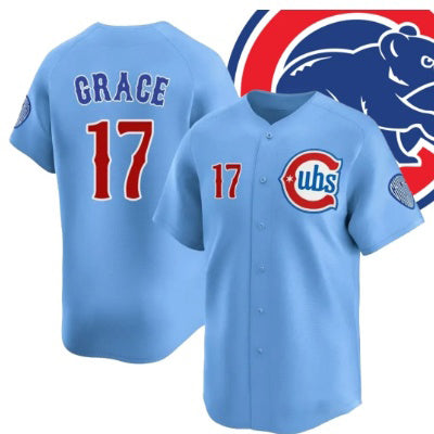 Chicago Cubs #17 Mark Grace Blue AmberGomez 2024-25 2nd Alternate Limited Stitched Jersey