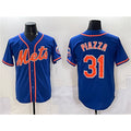 New York Mets #31 Mike Piazza Blue AmberGomez Cool Base Stitched Jersey