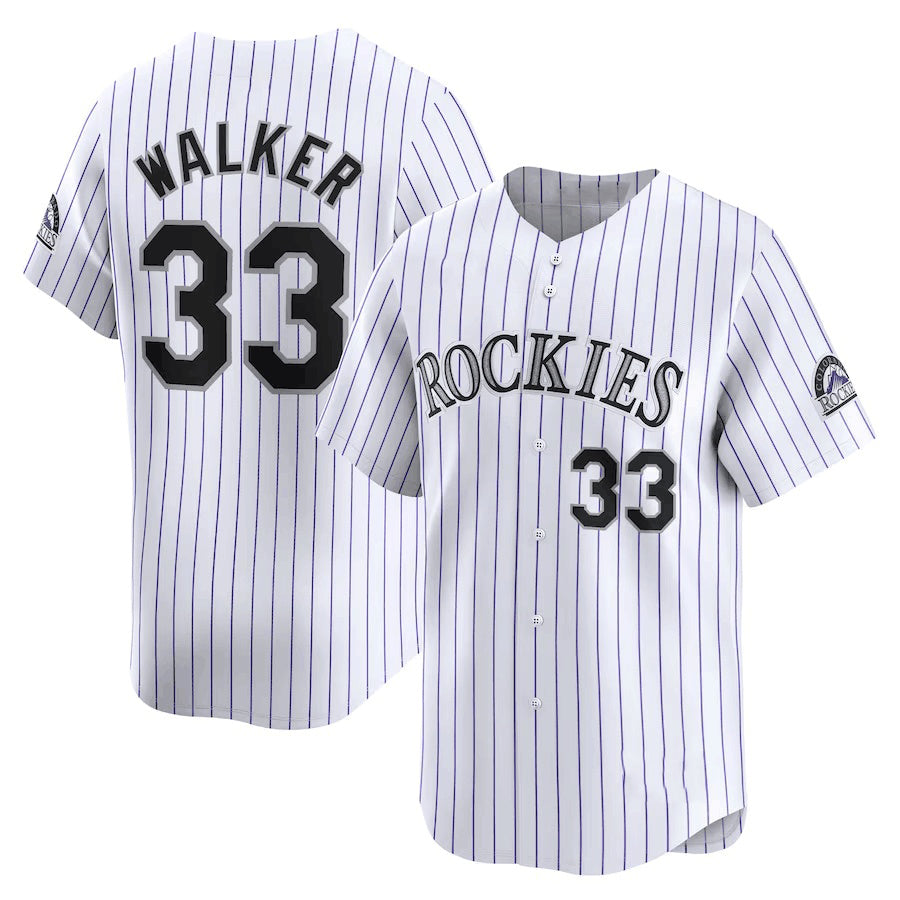 Colorado Rockies #33 Larry Walker White AmberGomez Home Limited Stitched Jersey