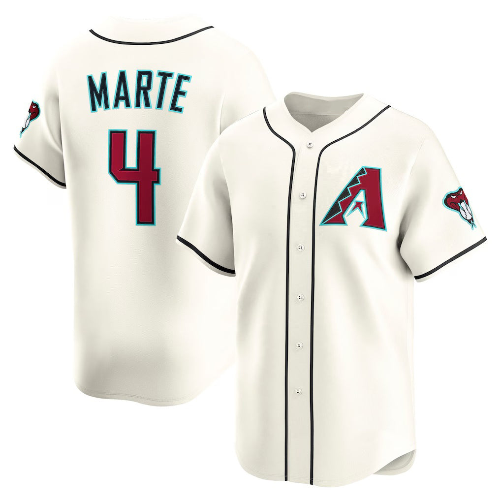 Arizona Diamondbacks #4 Ketel Marte Cream AmberGomez Home Limited Player Jersey