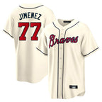 Atlanta Braves #77 Joe Jimenez Player Cream AmberGomez Home Game Stitched Jerseys
