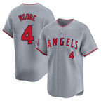 Los Angeles Angels #4 Christian Moore Player Gray AmberGomez Home Limited Stitched Jerseys