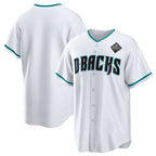 Arizona Diamondbacks Blank White White AmberGomez 2023 World Series Cool Base Stitched Jersey
