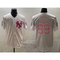 New York Yankees #99 Aaron Judge Pink AmberGomez With Patch Limited Stitched Jersey