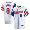 Baltimore Orioles #8 Cal Ripken Player White AmberGomez Independence Day Vapor Premier Limited Home Game Stitched Jerseys