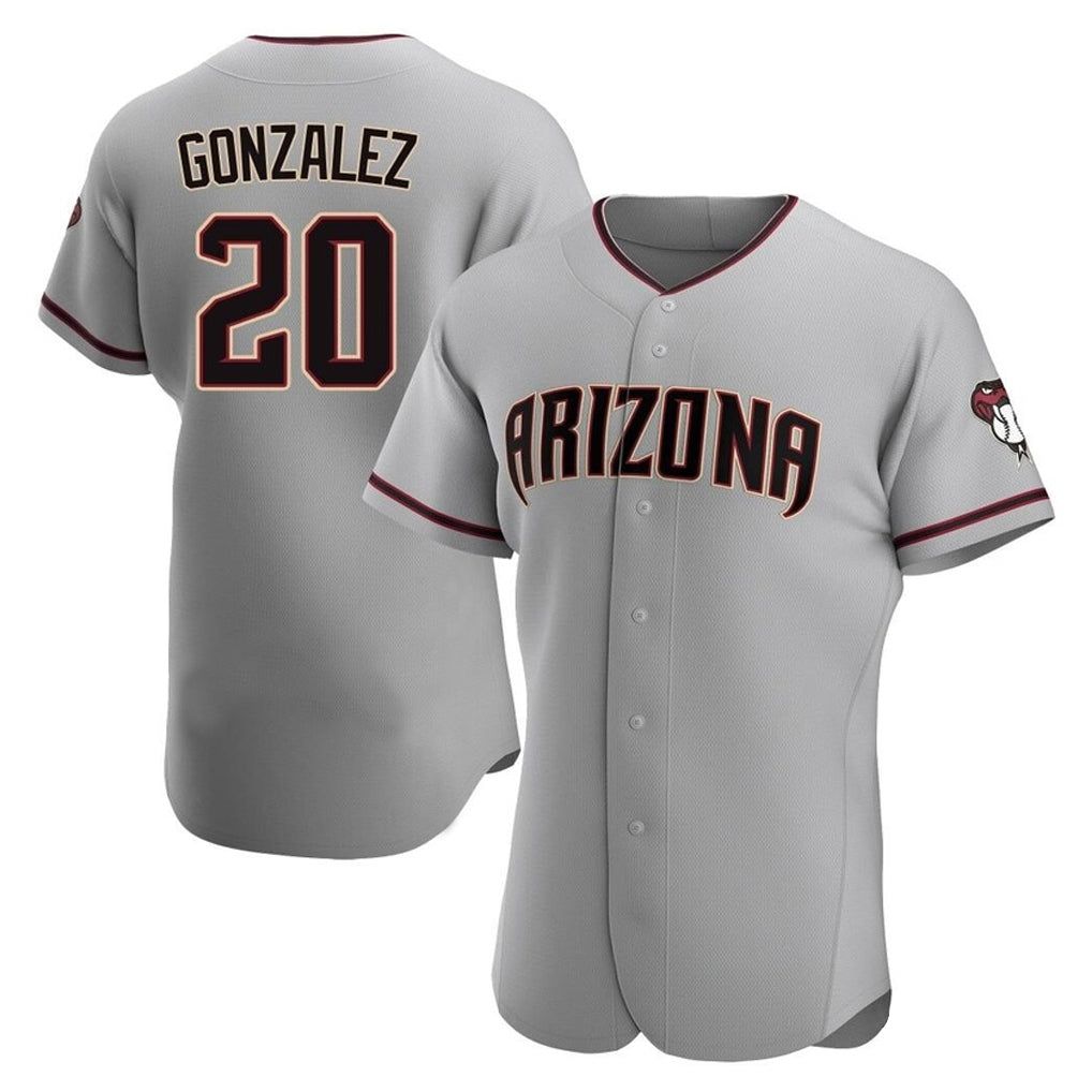 Arizona Diamondbacks #20 Luis Gonzalez Player Gray AmberGomez Road Limited Elite Home Game Stitched Jerseys
