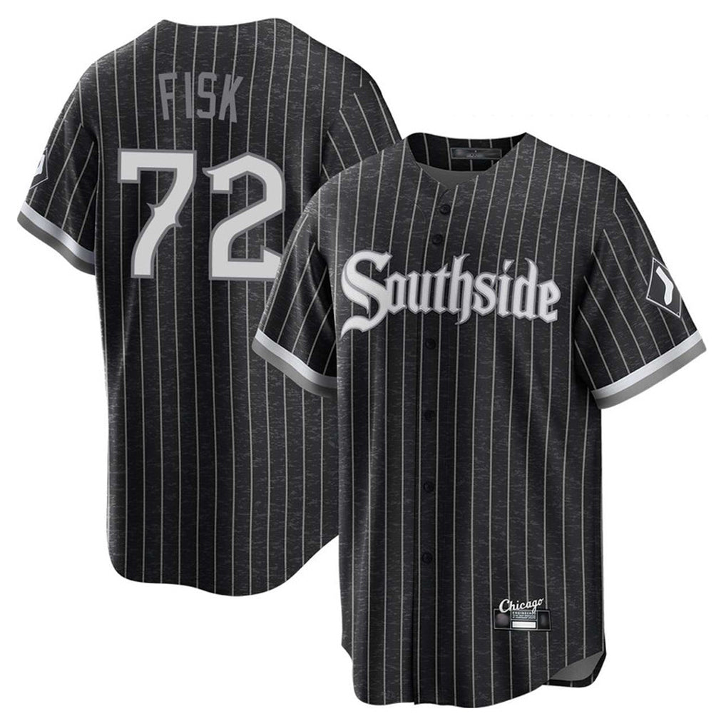Chicago White Sox #72 Carlton Fisk Player Black AmberGomez City Connect Home Game Stitched Jerseys