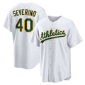 Oakland Athletics #40 Luis Severino White AmberGomez Home Replica Jersey