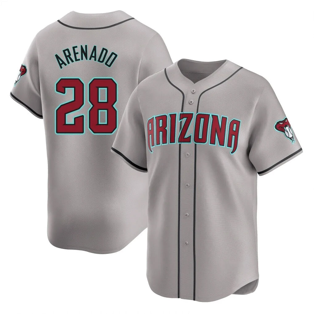 Arizona Diamondbacks #28 Nolan Arenado Player Gray AmberGomez Road Limited Home Game Stitched Jerseys