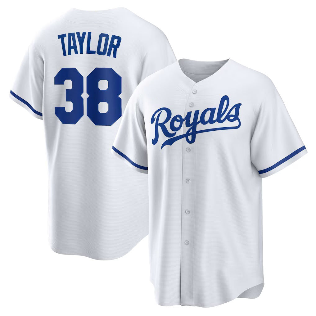 Kansas City Royals #38 Josh Taylor White AmberGomez Home Replica Player Jersey