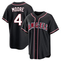 Los Angeles Angels #4 Christian Moore Player Black AmberGomez Fashion Out Home Game Stitched Jerseys