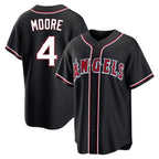 Los Angeles Angels #4 Christian Moore Player Black AmberGomez Fashion Out Home Game Stitched Jerseys