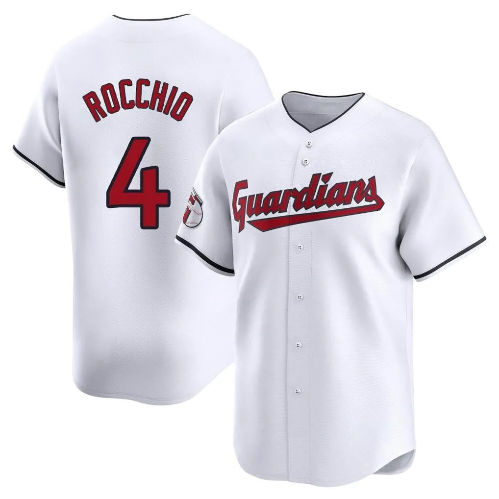 Cleveland Guardians #4 Brayan Rocchio Player White AmberGomez Limited Home Stitched Jerseys
