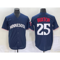 Minnesota Twins #25 Byron Buxton 2023 Navy Blue AmberGomez Cool Base Stitched Jersey