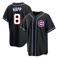 Chicago Cubs #8 Ian Happ Player Black AmberGomez Fashion Out Game Stitched Jerseys