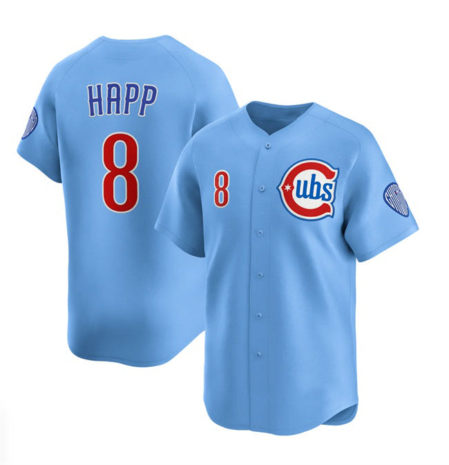 Chicago Cubs #8 Ian Happ Blue AmberGomez 2024-25 2nd Alternate Limited Stitched Jersey